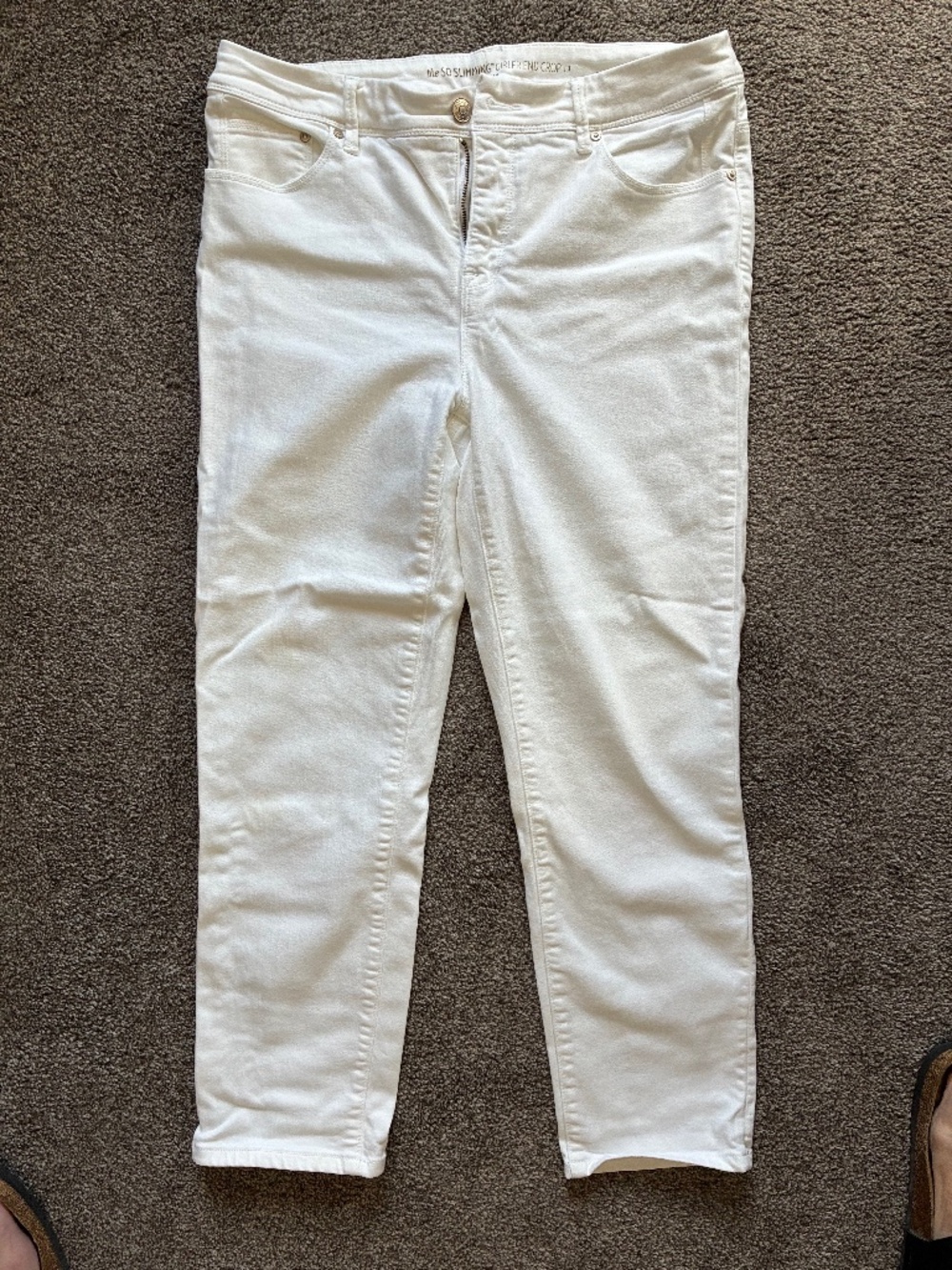 So Slimming Girlfriend Crop White Pants